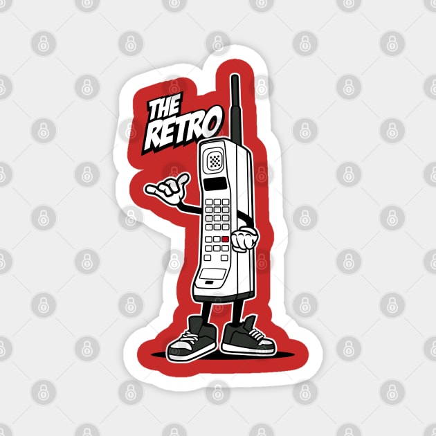 RETRO HANDPHONE CARTOON Magnet by beanbeardy