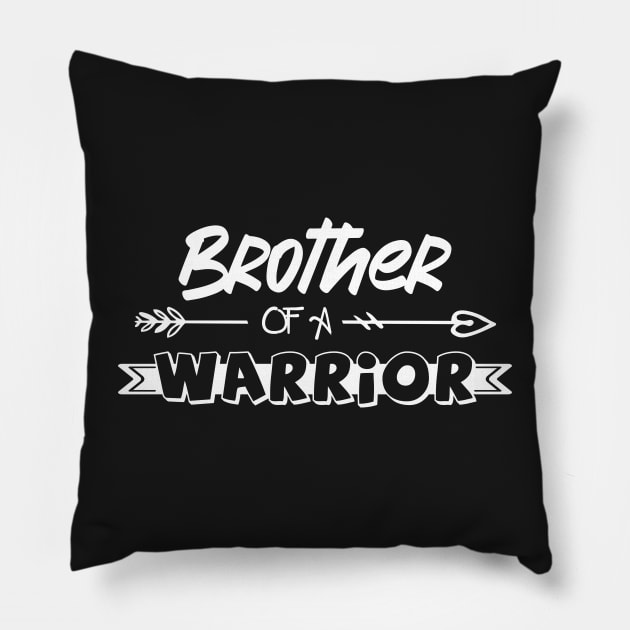 Brother of a Little Warrior shirt, Little warrior shirt, Cancer Survivor shirt, Brother t-shirt, Brother of a Strong Kid shirt, Cancer Awareness Pillow by GShow