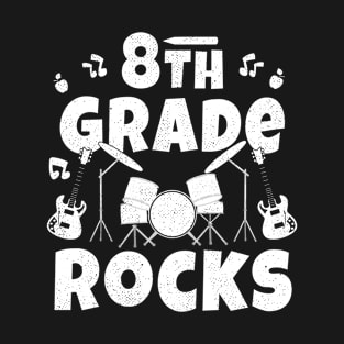 8th Grade Rocks 1st Day Of School Back to School Guitar T-Shirt