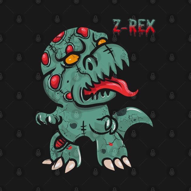 Zombie T Rex Z Rex Halloween Dinosaur by E