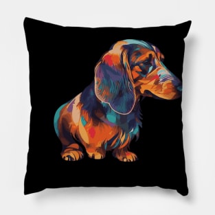 Dachshund Dog Art Pillow