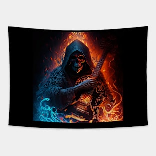 Grim reaper with guitar Tapestry