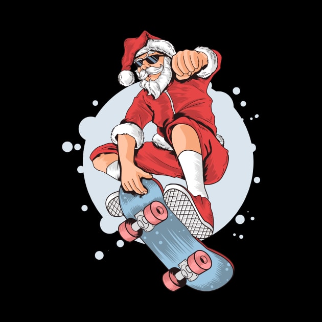 Christmas santa claus skateboard hypster by kameleon