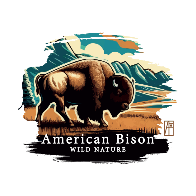 American Bison - WILD NATURE - BISON -6 by ArtProjectShop