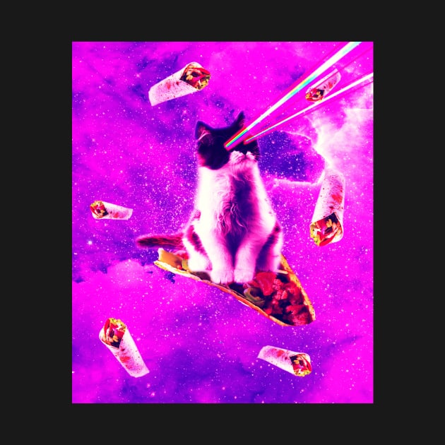 Outer Space Taco Cat - Rainbow Laser Eyes, Burrito by Random Galaxy