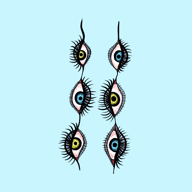 Creepy Weird Eye Garlands Surreal Art by Boriana Giormova