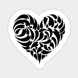 Fractured heart with multiple black hearts Magnet