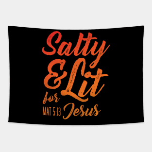 Salty and Lit for Jesus - Orange Gradient Distress Tapestry