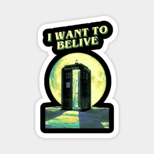 I Want To Belive Green Tradis Vintage Magnet