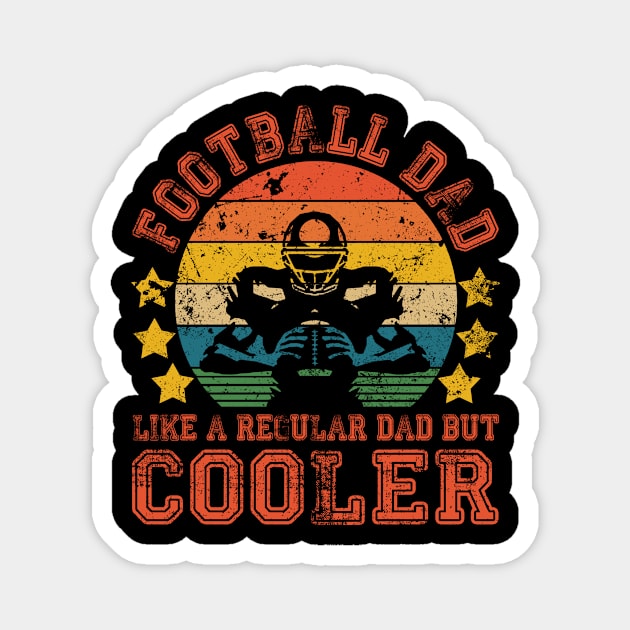 Football Dad Vintage Funny Football Gift Father's Day Magnet by Kerin