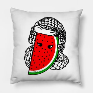 Watermelon Kufiya Free Palestine -  With Eyes -Wrapped - Back Pillow