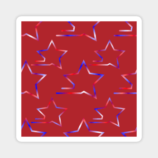 Fast Stars Red White Blue on Red Repeat 5748 Magnet