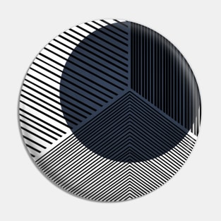 Navy Geometric Line Drawing Pin