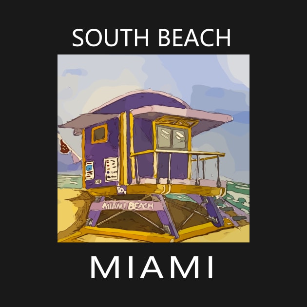 South Beach Lifeguard Tower in Miami Florida - Welshdesigns by WelshDesigns