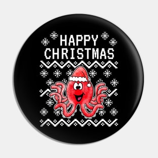 Octopus Ugly Christmas Xmas 2022 Pin