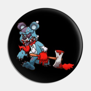 Evil Teddy Bear With Axe Pin