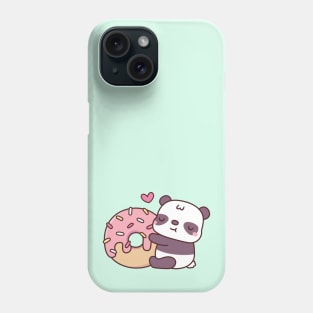 Cute Little Panda Hugging Doughnut Phone Case