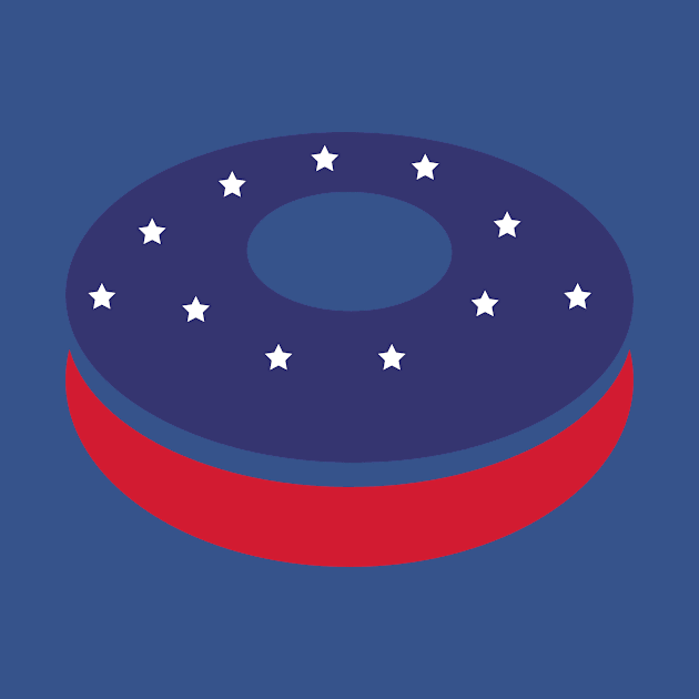 American Flag Stars Donut by InkyArt