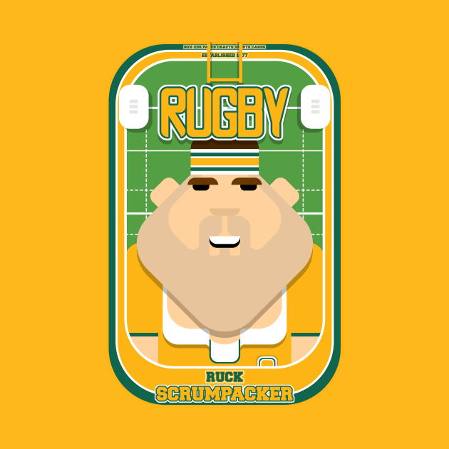 Rugby Gold and Green - Ruck Scrumpacker - Bob version by Boxedspapercrafts