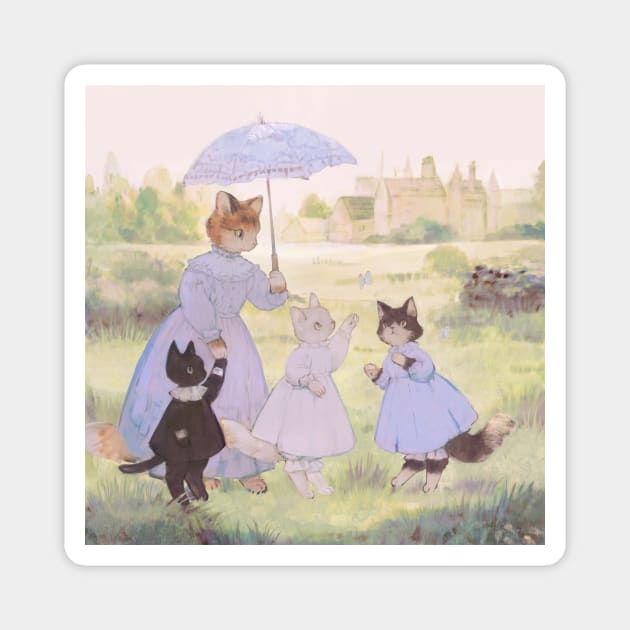 Family of cats Magnet by rt0no