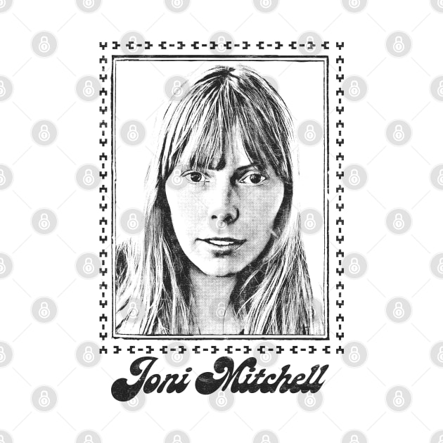 Joni Mitchell / Retro 1970s Style Fan Art Design by DankFutura