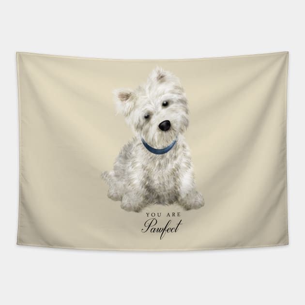 Cute Pawfect Westie Tapestry by Lucia