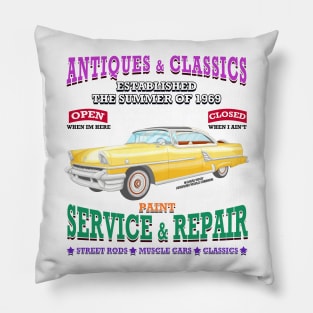 Antique Classic Car Garage Hot Rod Novelty Gift Pillow