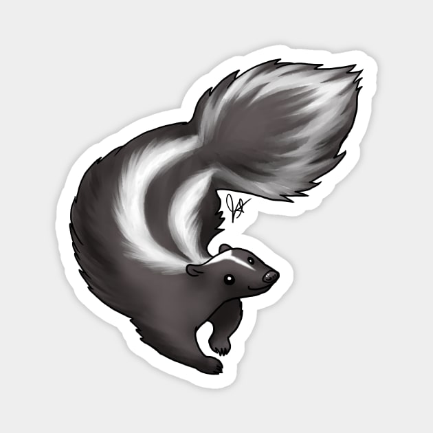 Skunk - Classic Black Magnet by Jen's Dogs Custom Gifts and Designs