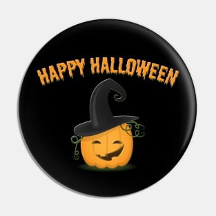 Happy Halloween Pumpkin with a hat Pin