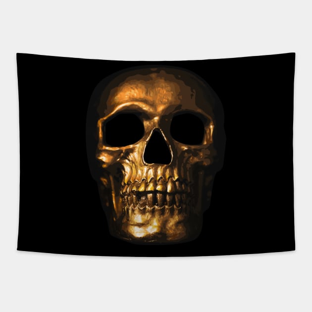 Golden Skull Tapestry by Jennifer