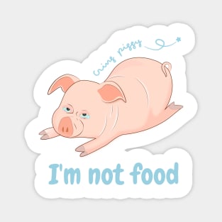 Cring piggy with light blue font color Magnet