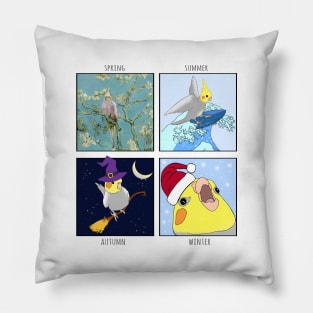 Seasons of the Birb Pillow