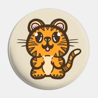 Cute Baby Tiger Cartoon Illustration Pin