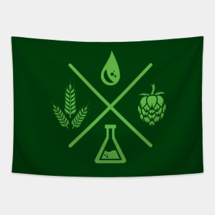 Beer Ingredients (green) Tapestry