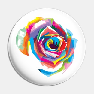 Colorful flower pop art Pin