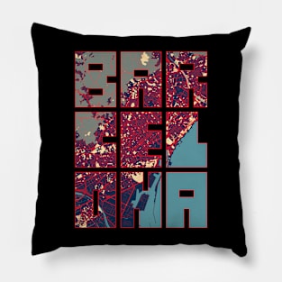 Barcelona, Spain City Map Typography - Hope Pillow