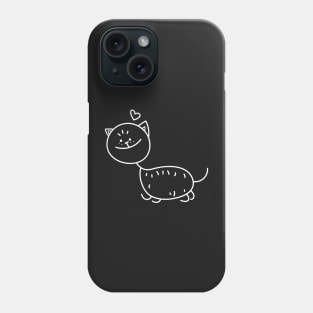 Stick figure cat Phone Case