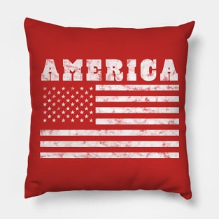 American Flag Retro Vintage Distressed Pillow