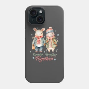 Sweater Weather is Better Together Cute Bunny Christmas Phone Case