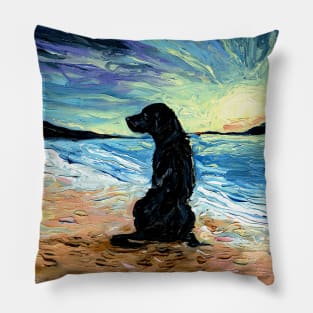 Beach Days - Black Labrador Pillow