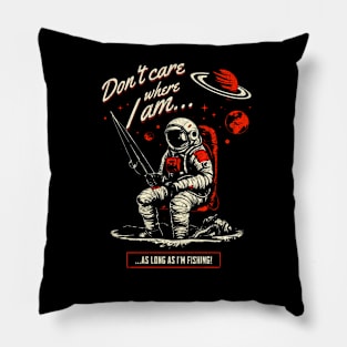 Cosmic Fishing Expedition Astronaut Fisherman Pillow