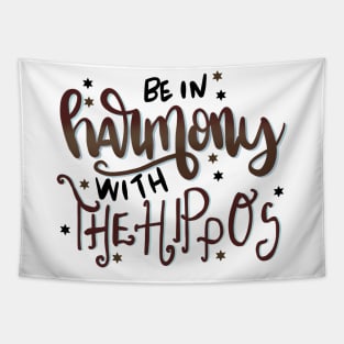 Be in Harmony With the Hippos Zoo Tapestry