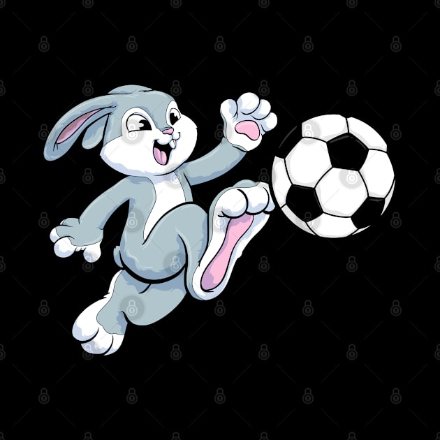 Rabbit as Soccer player with Soccer ball by Markus Schnabel