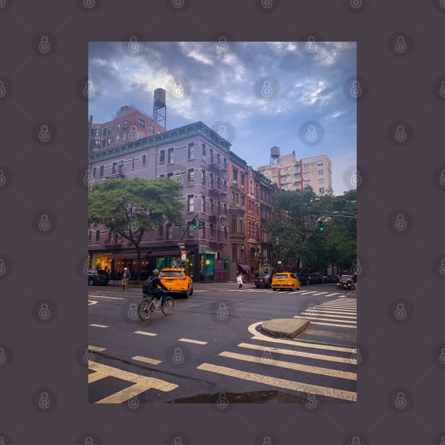 Upper West Side Yellow Cabs Biker Manhattan NYC by eleonoraingrid