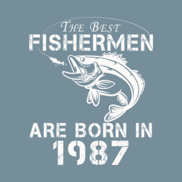 Disover Mens Gift for 34 Year Old: Fishing Fisherman 1987 34th Birthday - Fishing Fisherman 1987 34th Birthday - T-Shirt