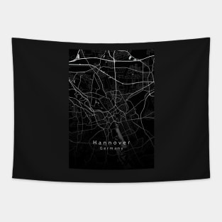 Hannover Germany City Map dark Tapestry