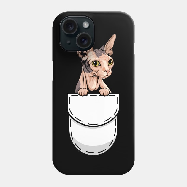 Funny Sphynx Pocket Cat Phone Case by Pet My Dog