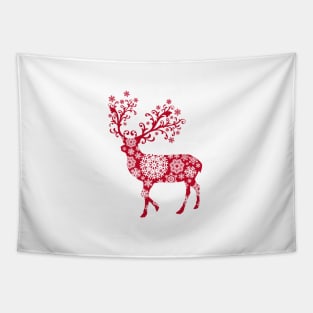 Christmas deer with snowflakes pattern Tapestry