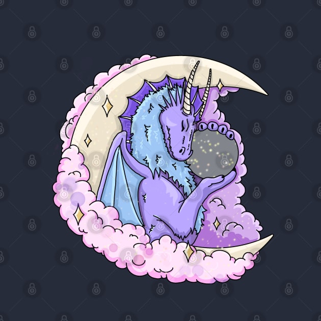 Moon dragon with crystal ball by The Christmas Lady