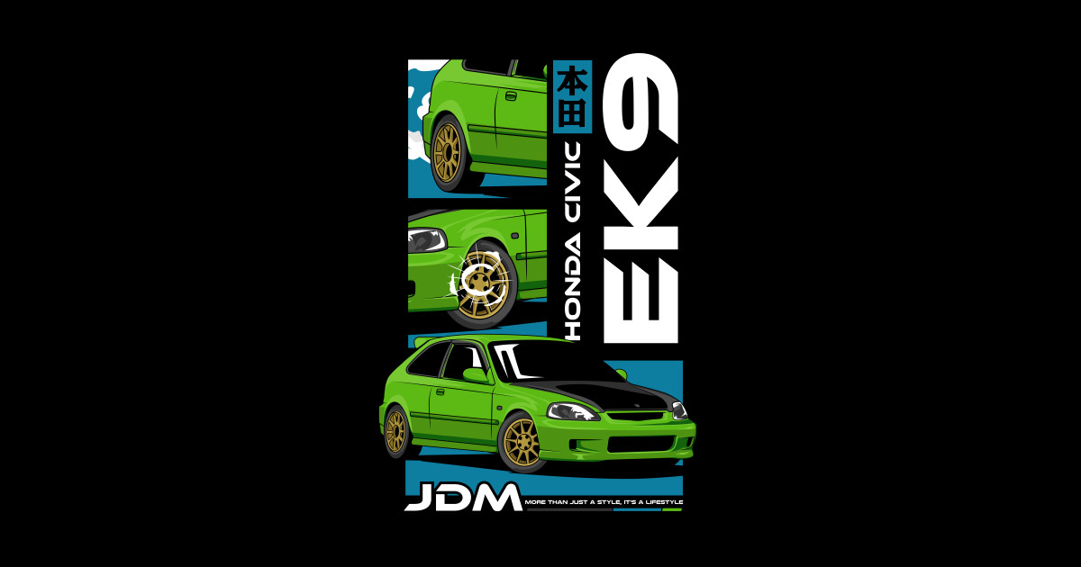 Civic Type R EK9 JDM Car - Civic Type R Ek9 Jdm Car - Sticker | TeePublic